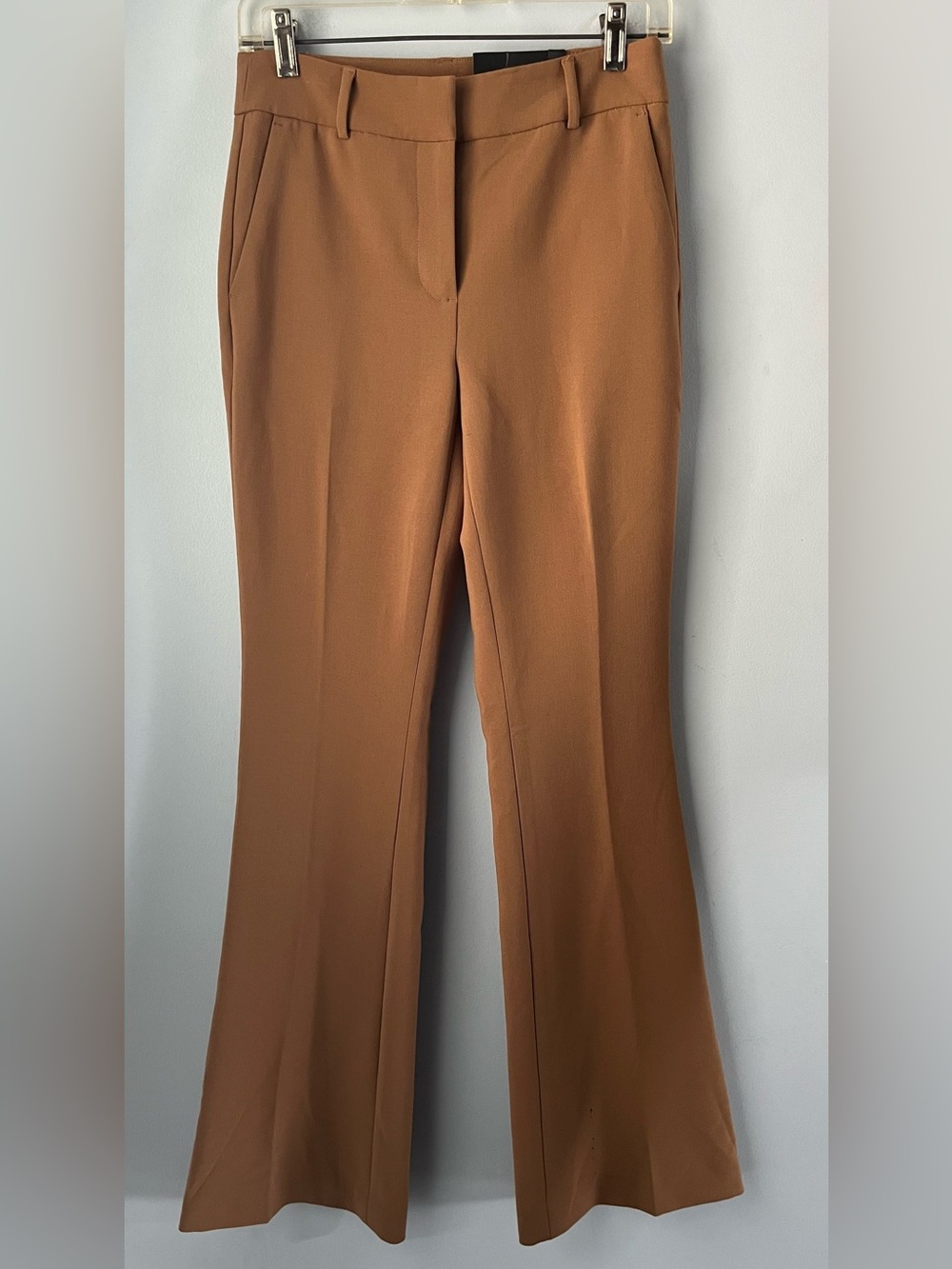 NWT RW&CO Suiting Tan Brown High-Rise Wide Leg Office Dress Pants Pockets Size 2